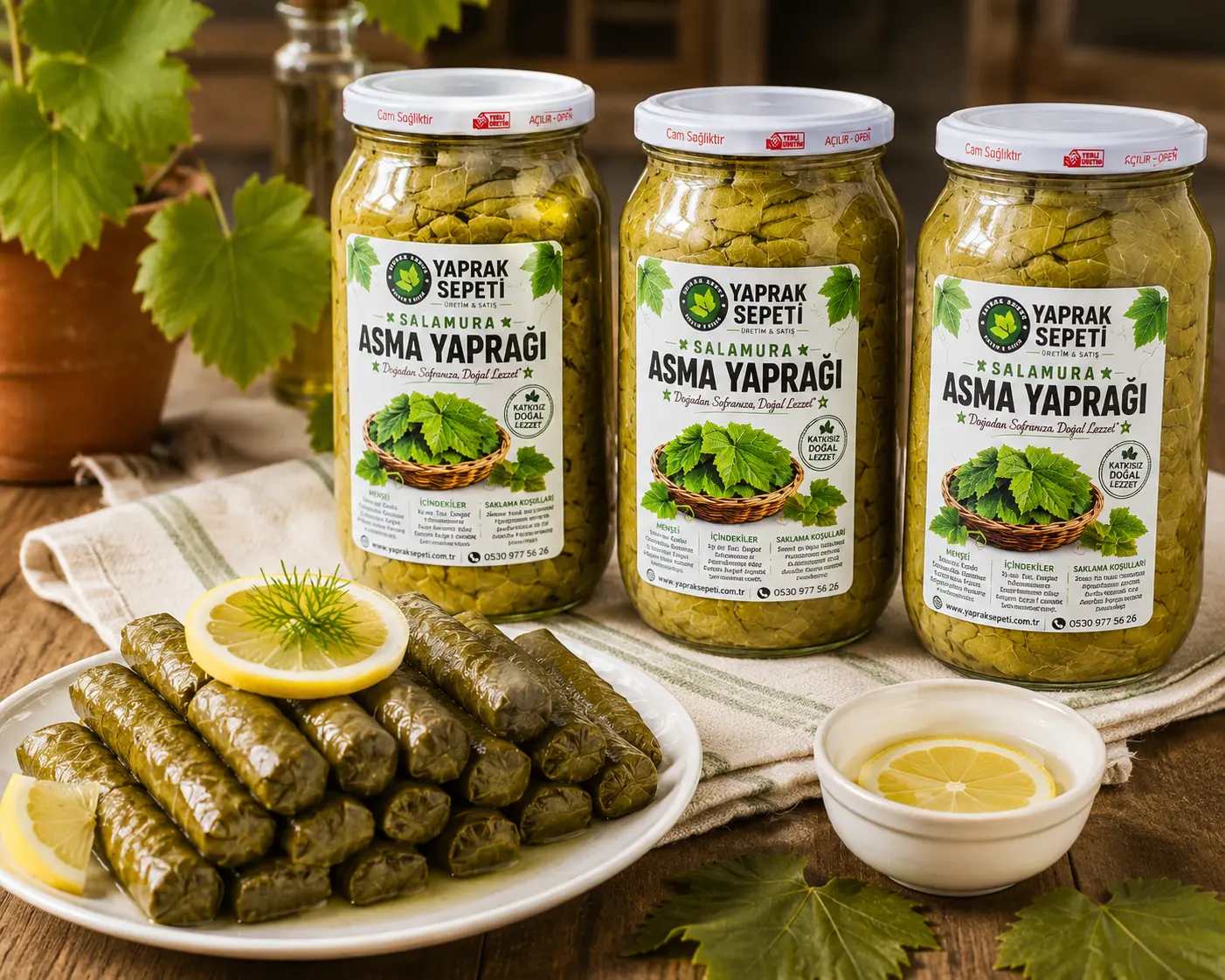 Cam Kavanoz 3'lü Salamura Asma Yaprak - Görsel 4
