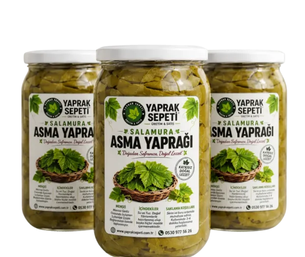 Cam Kavanoz 3'lü Salamura Asma Yaprak