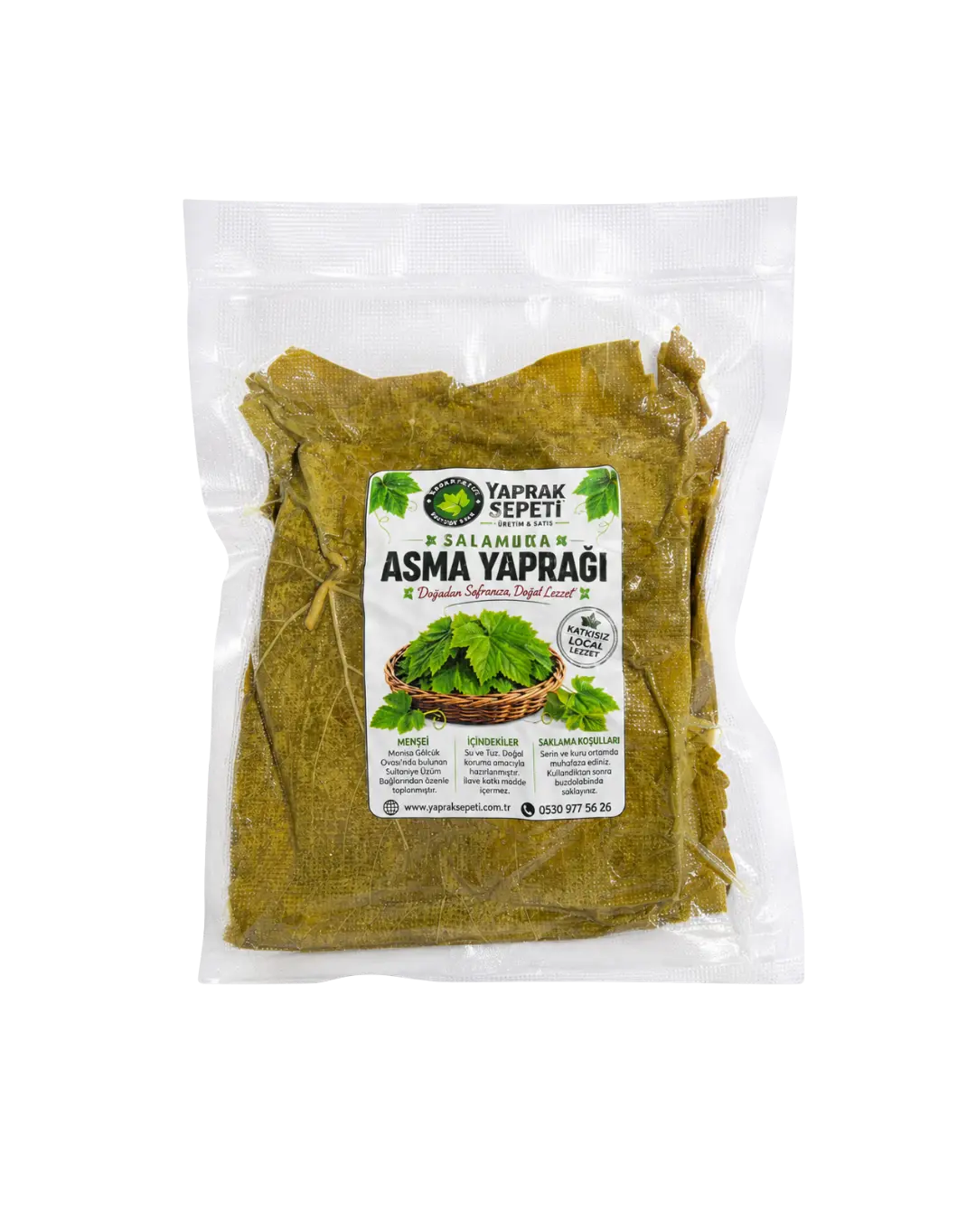 Vakumlu taze asma yaprağı 2 kg, daha fazla miktarda taze yaprak ihtiyacı olan kullanıcılar için uygundur.