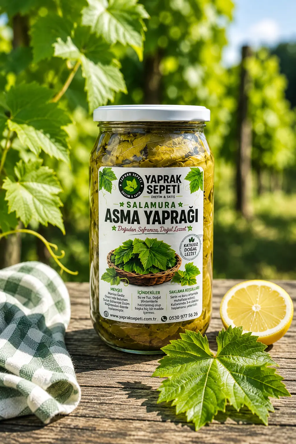 Cam Kavanoz 1'lik Salamura Asma Yaprak - Görsel 4